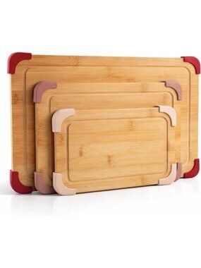 Non-Slip Bamboo Cutting Board Set – Easy Grip Kitchen Essentials for Meat